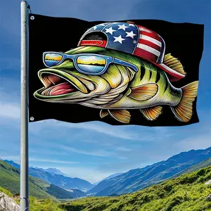 1pc an American Flag Designed for Fishing Enthusiasts, Available in Sizes 3X5 And 4X6 Feet, Perfect for Outdoor Decoration