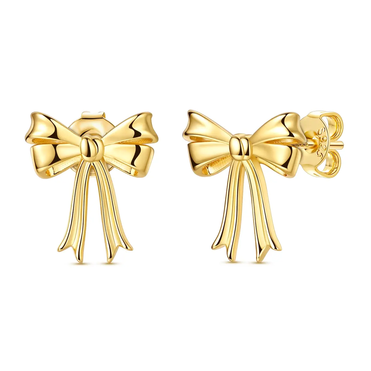 MULA 18K gold plated Silver-plated bow stud earrings, elegant and feminine jewelry, perfect gift for girlfriend, wife, mother on birthday, Valentine's Day, anniversary, Christmas, Versatile Earrings