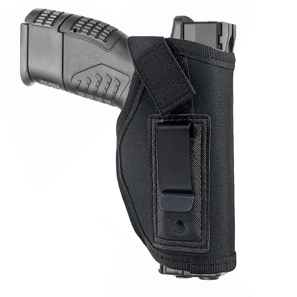 Ambidextrous Unisex IWB Holster with Belt Carry System - Fits 9mm, .40, .45 Calibers Semi-Automatic Pistols, Secure Snap Closure, Compact Comfortable Outdoor Concealed Carry Hunting Holster - Durable, Easy to Use