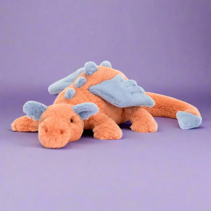 Jellycat Special Edition Persimmon Dragon Plush Toy – Soft Orange Dragon Stuffed Animal, Adorable Fantasy Collectible for Plush Lovers