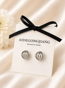 S925 Sterling Silver Geometric Stud Earrings | Modern Minimalist Circle Earrings