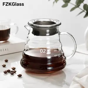 FZKGlass 600ml/20oz High Borosilicate Glass Coffee & Tea Carafe – Cloud-Shaped Elegant Design, Leak-Proof Silicone Lid, Non-Drip Spout, Ergonomic Handle, Clear Measurement, Durable Heat-Resistant Glass for Home, Office, Breakfast, Afternoon Tea