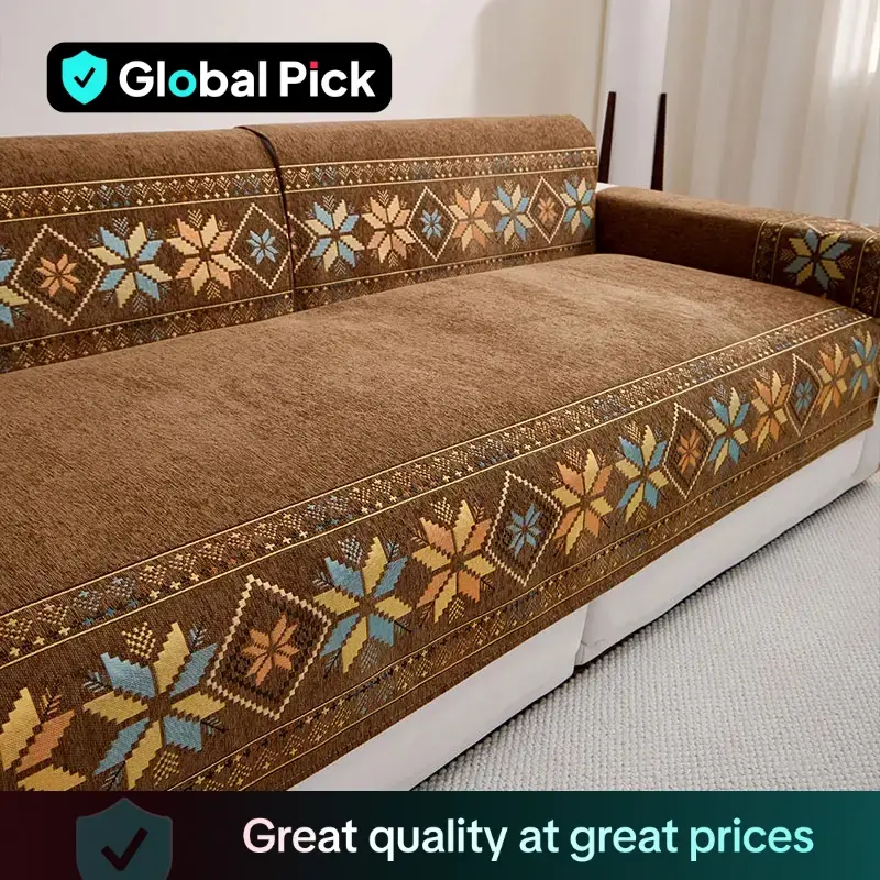 Boho Style Sofa Cover, Non-slip Sofa Slipcover, Sofa Protector for Living Room & Balcony Decor, Home Decor