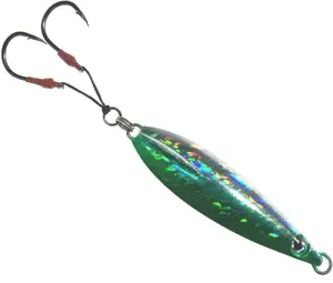 Fat Falling Knife Jigs 120g, 4 Pcs Green Glow for Vertical Jigging, Ideal for Tuna, Amberjack, and Deep-Sea Species
