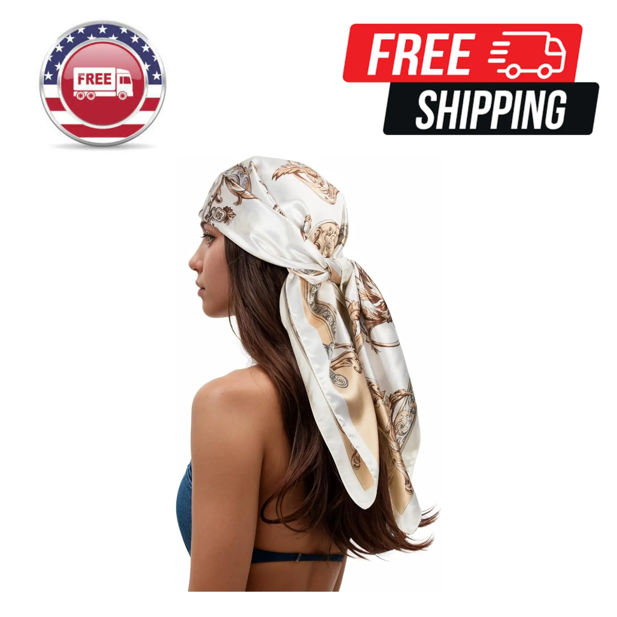 Head Scarf for Women Like Silk Bandanas 35 Inches