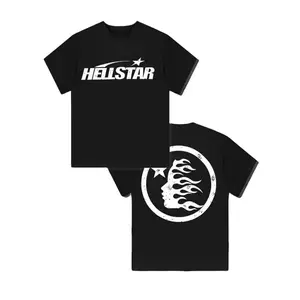 Hellstar 100% Cotton Double-Sided Printed T-Shirt Men's Round Neck Short-Sleeved Top Casual Spring Summer Clothing - Menswear, Tshirt good graphic tees