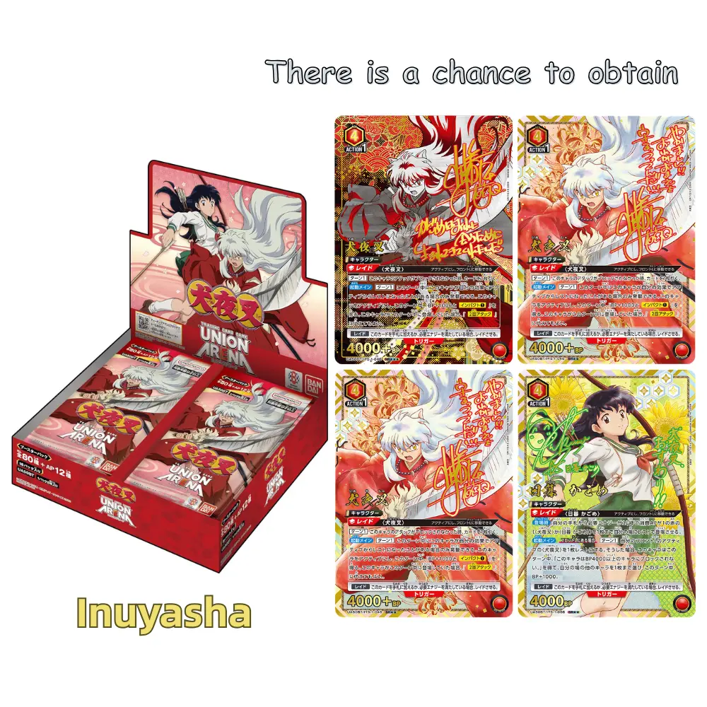 Bandai Union Arena Inuyasha TCG UA50BT Booster Pack Box - 2026 Official Collector's Edition, Numbered Exclusive with Gold-Foil Stamped Signatures, 8 Original Japanese Voice Actors, Trading Cards, Collectibles for Card Collecting