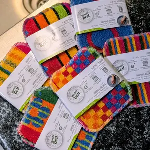 World's Best Flat Pot Scrubber Assorted Designs for Efficient Cleaning Multi-Color Scrubbers