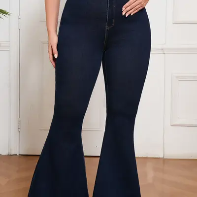 Plus Size High Waist Flare Leg Pants TikTok Shop