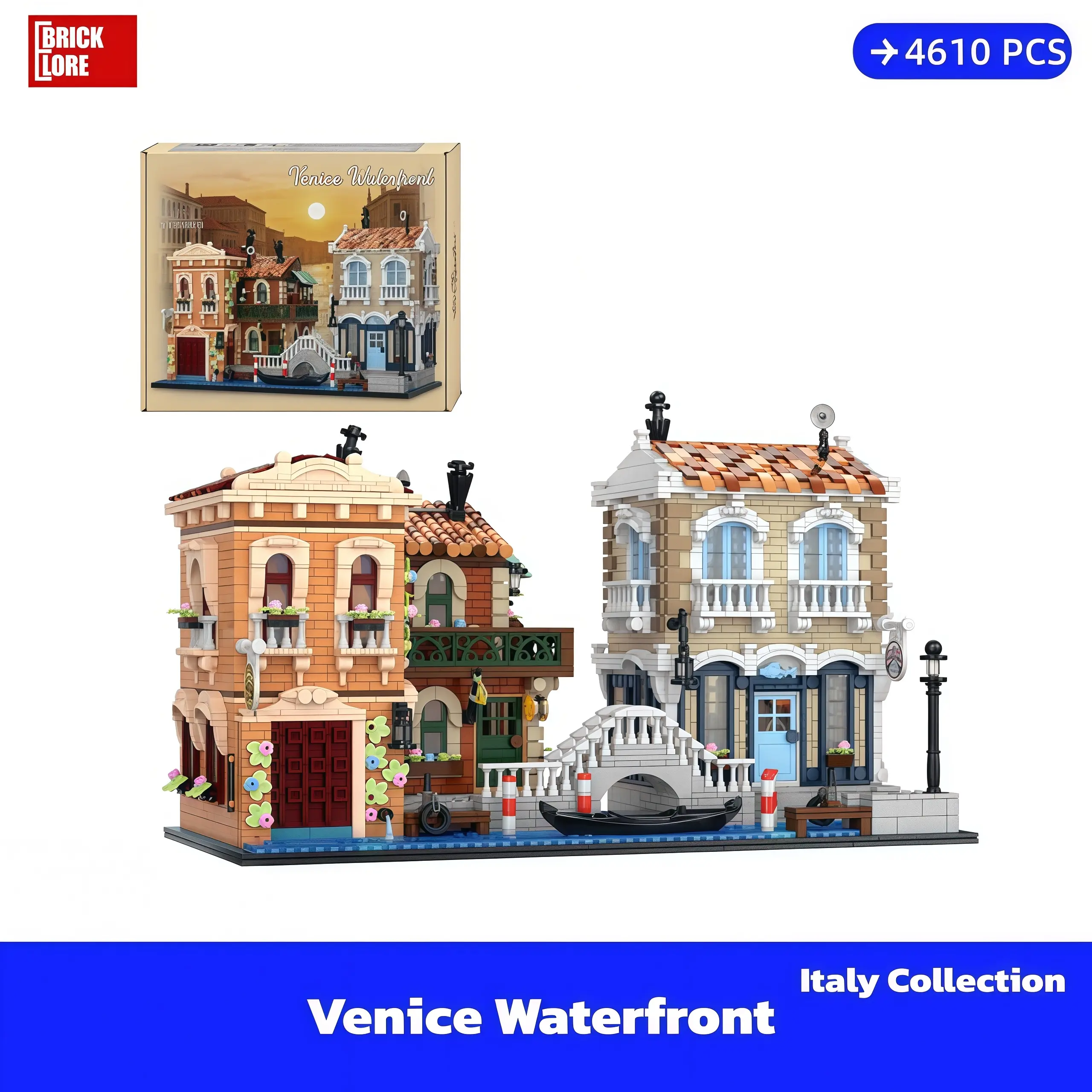 [BrickLORE](SHIP FREE)Venice Waterfront Modular Buildings Italy collection 4610 Pieces With GIFT box