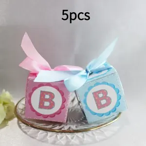 5pcs Baby Candy Boxes, Gender Reveal Baby First Birthday Gift Box, Sweet Treat Packaging for Baby Shower, Perfect for Celebrations