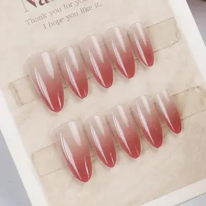 Almond Fake Nail Set, Press on Nails with Nail File & Tape, Stylish False Nails for Women & Girls DIY Nail Art, Fake Nails Kit