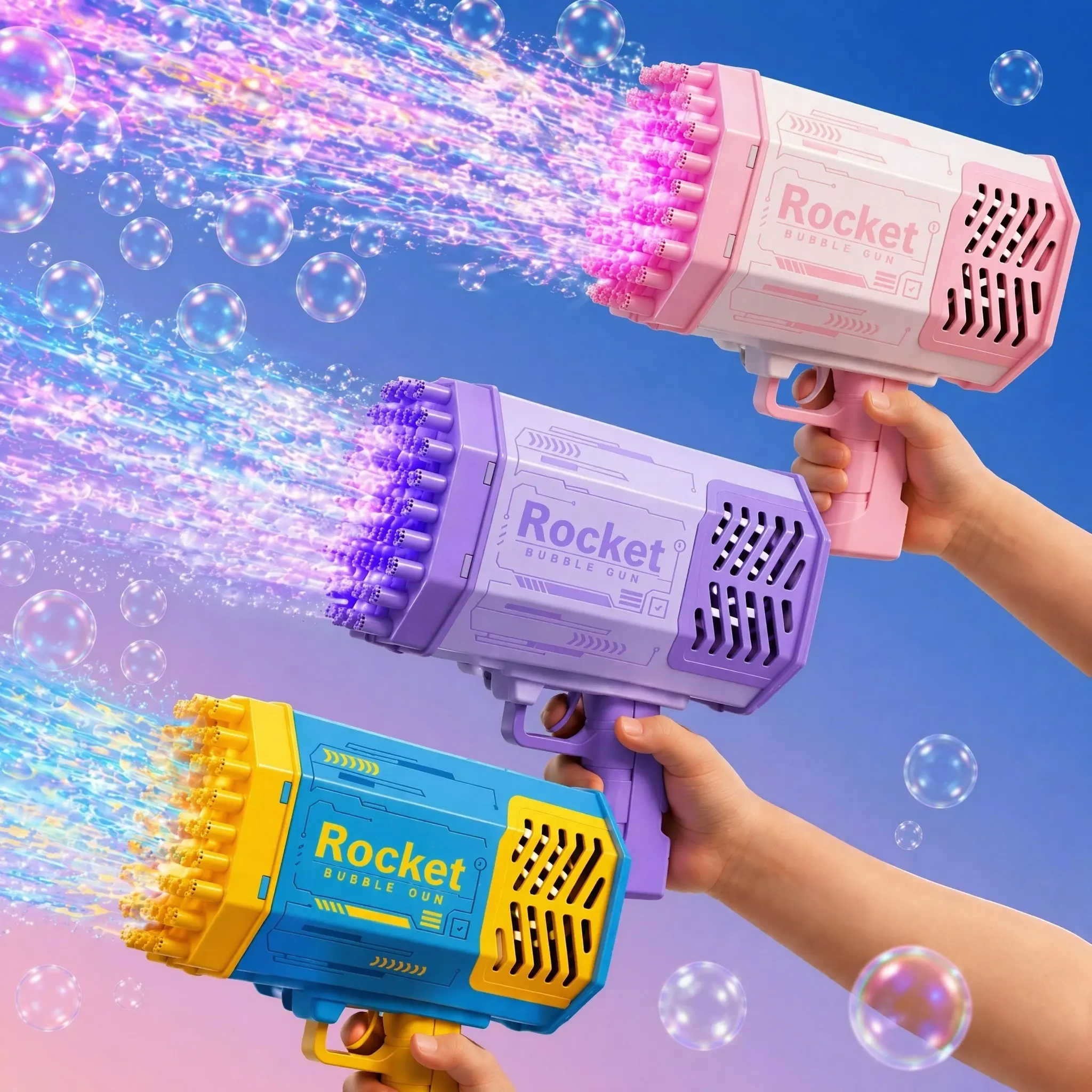 Bubble Machine, Bubble Gun Toy, Summer Outdoor Entertainment Toy for Beaches, Birthdays & Family Gatherings