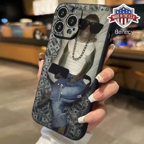 Cute Monkey Pattern Smartphone-Cellphone Cover, Shockproof Protector Accessory with Precise Cutouts for iPhone 11/12/13/14 Pro/14/15/16 Pro Max/Plus Multi-Model Mobile Phones