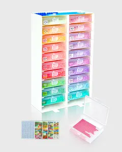 ForeverYoung 3-in-1 Diamond Art Tray Set, Diamond Art Storage Containers, Tray & Rack All-in-One with Top Tool Storage & Anti-Tip Stability, Diamond Painting Accessories and Tools