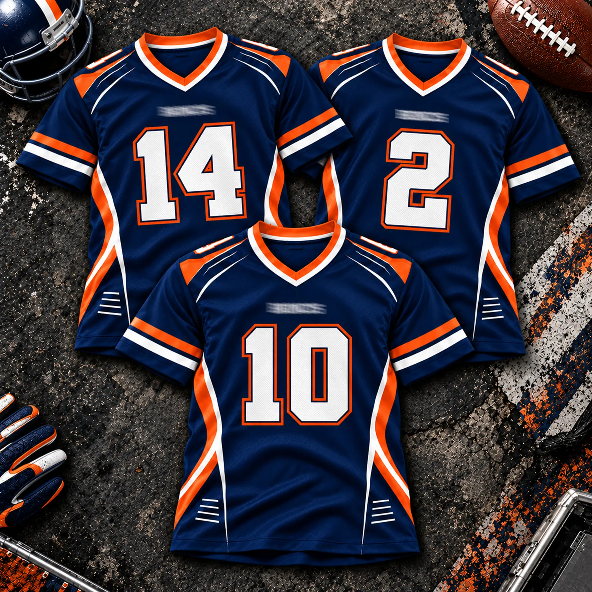 Courtland Sutton #14 Patrick Surtain #2 Bo Nix #10 Premium V-Neck Jersey Collection, Mile High Football Fans Apparel, Unisex Game Day Jersey, Gift For Football Lovers