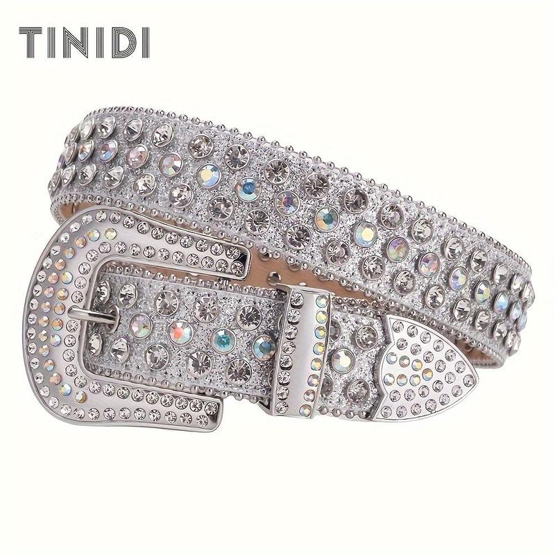 TINIDI Luxury Strap Men Women Rhinestones Belt Western Bling Bling Crystal TINIDI Luxury Strap Men Women Rhinestones Belt Western Bling  main image 3