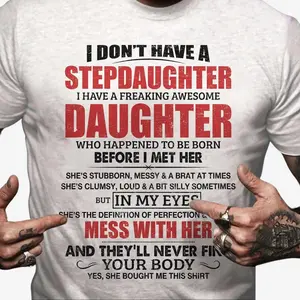 Stepdad Shirt, Fathers Day Gifts - For Stepdad, Bonus Dad Shirt From Daughter, Funny Gifts For Bonus Dad, Father's Day Shirts, Classic Unisex T-Shirt, Short Sleeve Tee Shirt, Gifts For Birthday, Cotton Crewneck Menswear