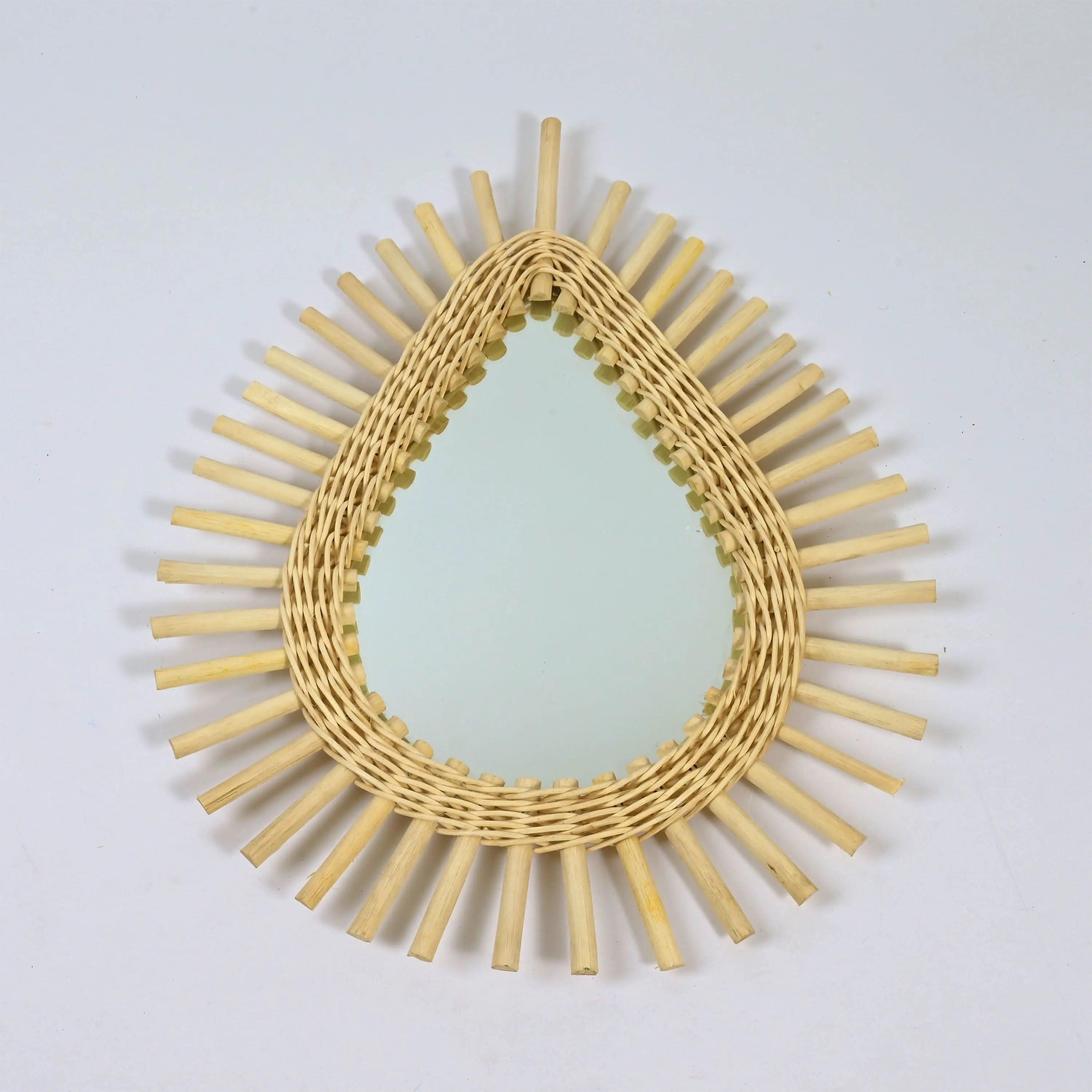 Handmade Moroccan Rattan Sunburst Mirror