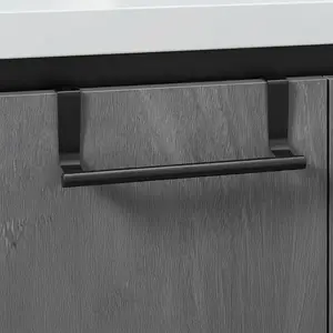 A modern black stainless steel towel rack - easy to install, no drilling required, a wall-mounted towel hook suitable for kitchens and bathrooms, a multi-functional door hanger, Bathroom Accessory