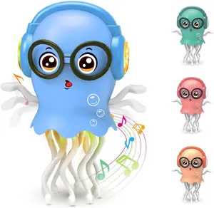 Dancing Jellyfish Baby Toy with Music & Lights Crawling Learning Tummy Time Toy for Infants 3–12 Months, Interactive Sensory Jelly Dancer Toy for Boys & Girls, Fun Fidget Birthday Gift for Babies