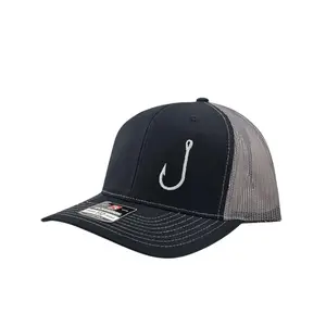 Fish Hook, Embroidered Richardson 112 Snapback Trucker Hat