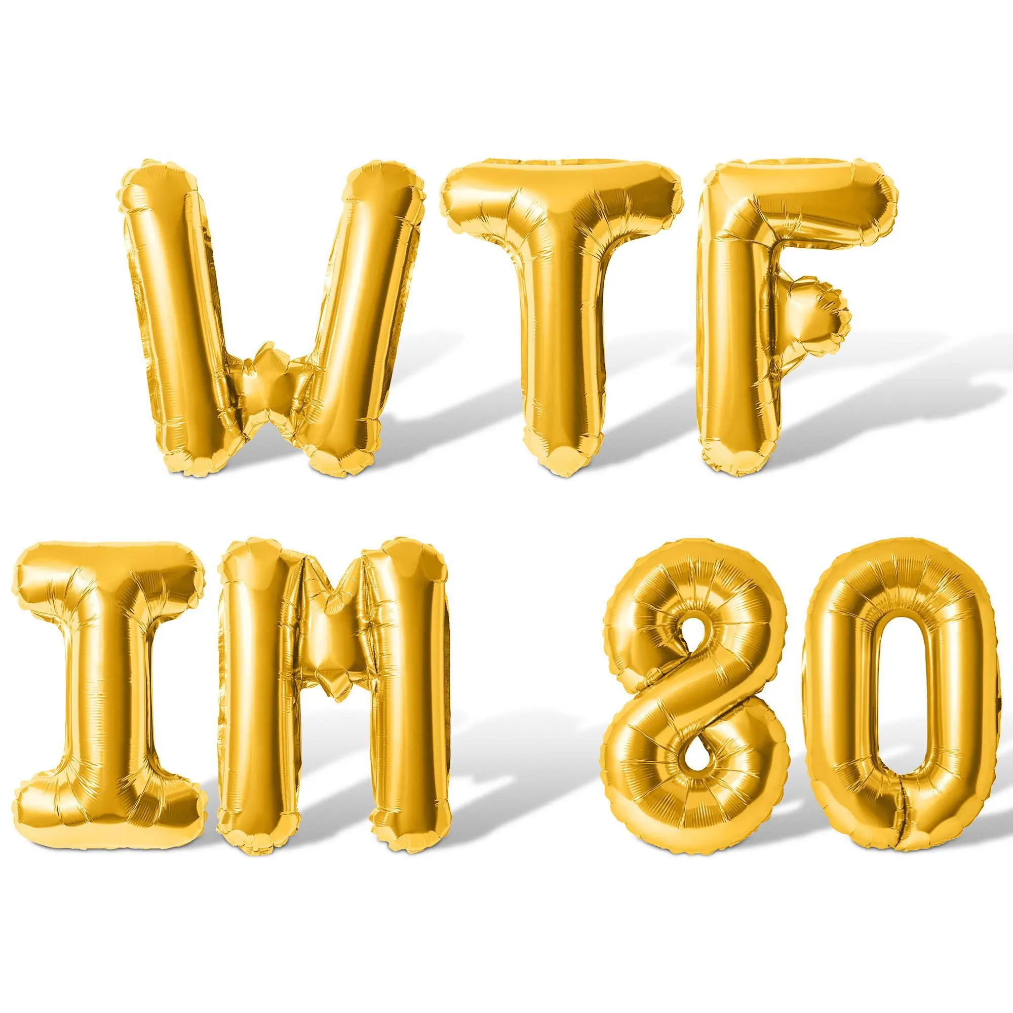 Letter Balloons - WTF IM 80 16" Inch Alphabet Letters Foil Mylar Balloon 80th Birthday Party Banner