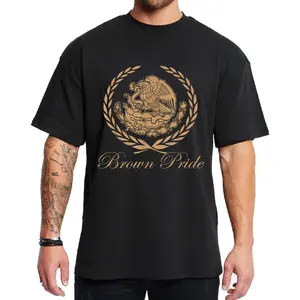 Mex Art Gold Chicano Clothing, Mexican Clothes, Lowrider Clothes, Oversized Graphic Tee Medium Heavy Sweatshirt Hoodie for Men & Women