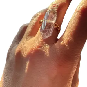 Amethyst Point Copper Wire Wrapped Size 8 Crystal Ring