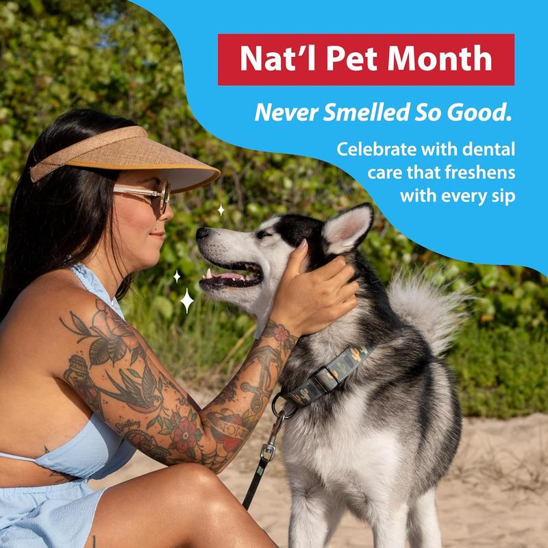 Dental Fresh Advanced Plaque and Tartar Water Additive, 17oz – Dog Teeth Cleaning Formula to Freshen Breath and Improve Cat & Dog Dental Care