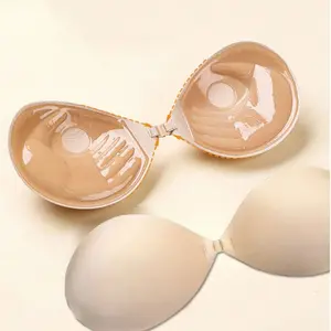 Women's Adhesive Silicone Nipple Covers, Reusable Sticky Backless Bra Cups, Sticky Bra Inserts, Enhance Breast Lift, Small Chest Solution