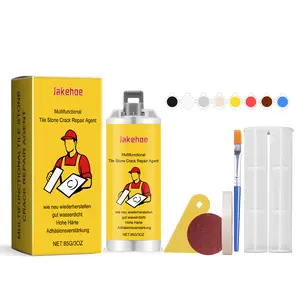 Jakehoe Tile Crack Repair DIY Kit - Non-Toxic Adhesive Caulk with Sandpaper & Color Guide, Steps: Clean Damaged Area, Apply to Crack - for Ceramic, Porcelain, Marble, Bathroom Floors Home Improvement Tool