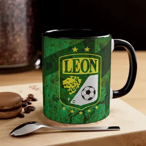 Liga MX - Club Leon Soccer Accent Coffee Mug, Mexican Football 11oz Mug, Gifts for Mexican Soccer Fans, Soccer Lover Souvenir