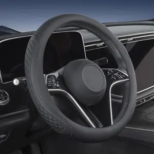 Leather Steering Wheel Cover Compatible with Mercedes Benz GLC 300 C300 GLE 350 450 GLA 250 GLB 250 E350 GLA GLB GLC GLK GLS CLA CLS A B C E S Class Sprinter  Accessories, Black 2025