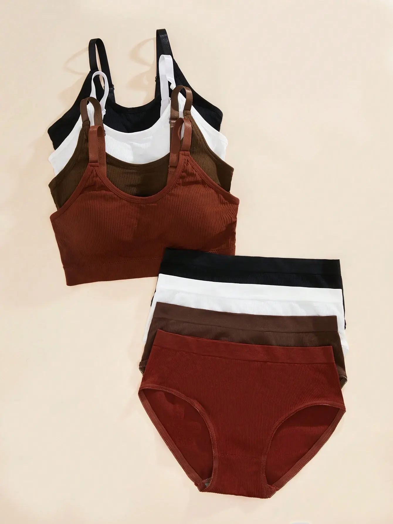 BERRIE 4 Colors Comfortable Casual Underwear Matching Bra Panty Set Lingerie Intimates Everyday Wear Sleepwear Womens Loungewear