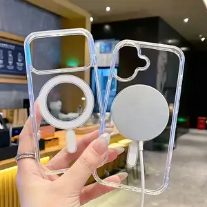 Transparent Magnetic iPhone 17 Pro Max Case, Anti-Drop Protective Cover, Acrylic Full-Body Hard Shell, Compatible with iPhone 17 Series