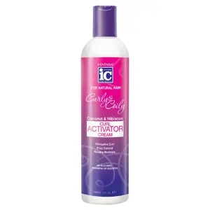 Fantasia IC Curly & Coily Curl Activator Cream 12.5 oz – Coconut & Hibiscus Curl Moisturizer, Detangler & Frizz Control for Natural Curls