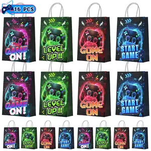 Video Game Goodie Bags, 16 Pcs Video Game Goodie Bags Set Video Game Party Favor Bags, gaming party favor bags Gaming Birthday Gift Bag, for Video Game Birthday Decorations