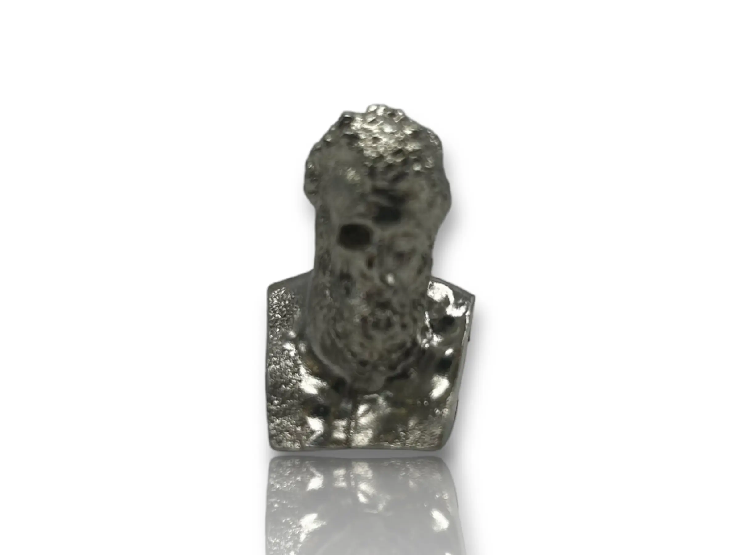 Hercules Skull Bust – Hand-Poured Silver Collectible Statue (Made in USA)