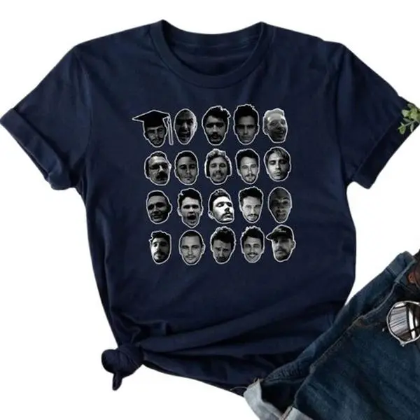 Official James Franco The Many Faces T-shirt Tshirt Classic Cotton Menswear Top