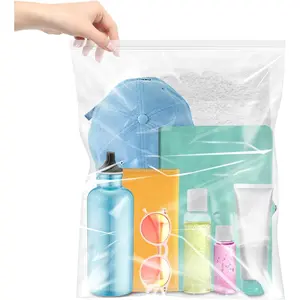 Large 3.5 Gallon Plastic Zipper Storage Bags, 16x19 Inches Clear Reclosable Storage Bags 10 count