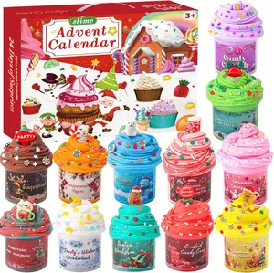 Valentine Day Gift  Slime Advent Calendar 2025 Girls Boys, 24 Days of Surprise Countdown Calendar, Non Sticky and Mess Free DIY Butter Slime Kits for Kids Teens