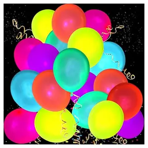 110 Pack Colored UV Neon Glow Balloons Neon Glow Party Decorations Glow in the Dark Party Supplies Black Light Balloon for Birthday Decoration
