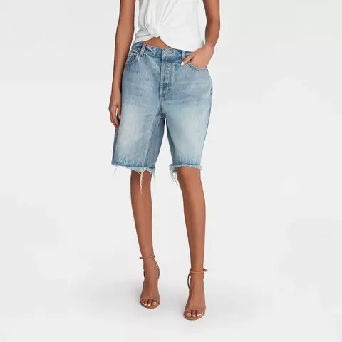 KBB by KAHLANA Women's 'The Denim Bermuda Shorts' - Light Wash - Summer Denim Bottoms