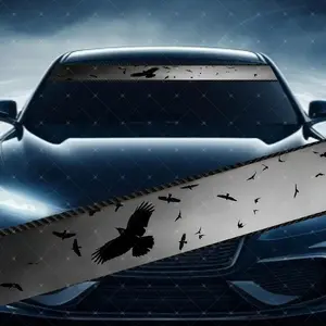 Crows Front Car Windshield Sticker for Scratch Concealment, Waterproof UV Protection Vinyl Decal for All Vehicles