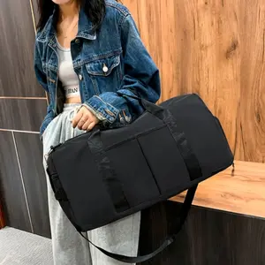 Sports Duffel Bag with Shoe Compartment, Gym & Workout Carryall with Adjustable Strap, Lightweight Overnight Bag for Fitness & Activities