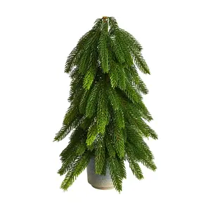 Nearly Natural 17" Christmas Pine Tree/Decorati ve Planter