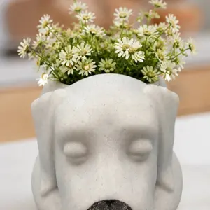 Cute Labrador-Shaped Sleepy Planter, Decorative Indoor-Outdoor Flower Pot for Home Garden Decoration