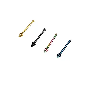 Anodized IP Coated 20g Titanium Nose Bone Spike Stud