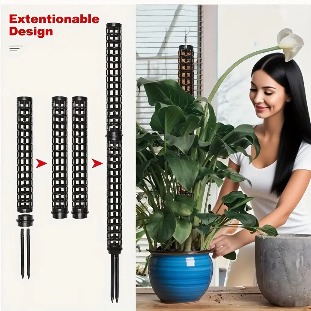 8pcs Connectable Moss Column Plant Support Sticks, Bamboo Back Support Rods, Vine Climbing Pole, Plant Climbing Frame, Climbing Plant Stand